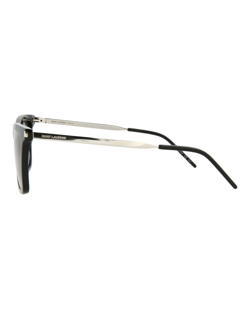 Saint Laurent Womens Square/Rectangle Black Silver Black Fashion Designer Eyewear