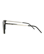 Saint Laurent Womens Square/Rectangle Black Silver Black Fashion Designer Eyewear