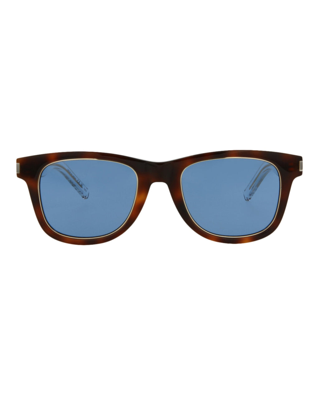 Saint Laurent Unisex Square/Rectangle Havana Crystal Blue Fashion Designer Eyewear