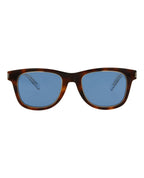 Saint Laurent Unisex Square/Rectangle Havana Crystal Blue Fashion Designer Eyewear