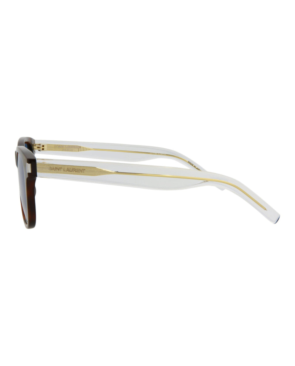 Saint Laurent Unisex Square/Rectangle Havana Crystal Blue Fashion Designer Eyewear