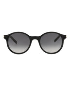 Saint Laurent Unisex Round/Oval Black Black Grey Fashion Designer Eyewear