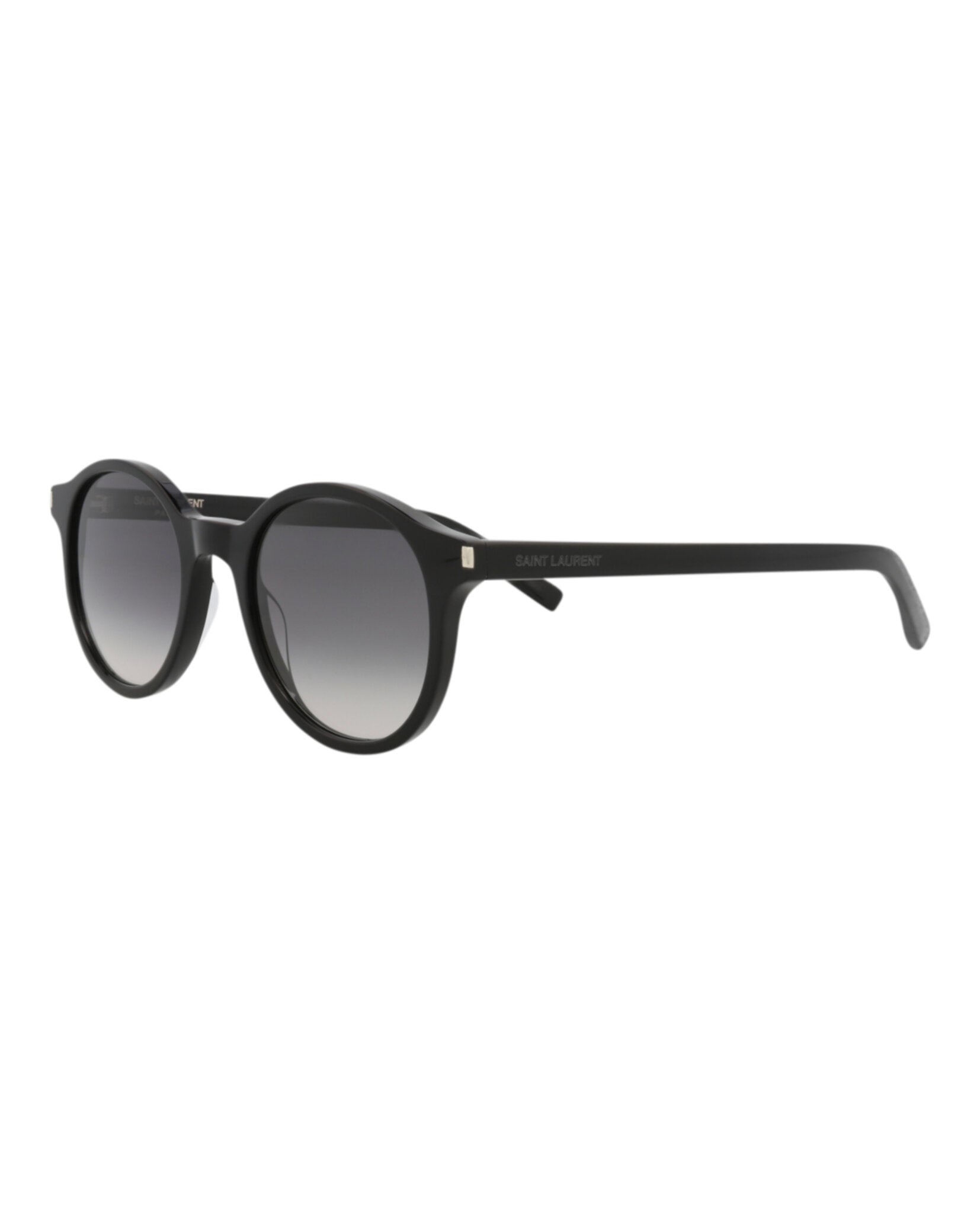 Saint Laurent Unisex Round/Oval Black Black Grey Fashion Designer Eyewear