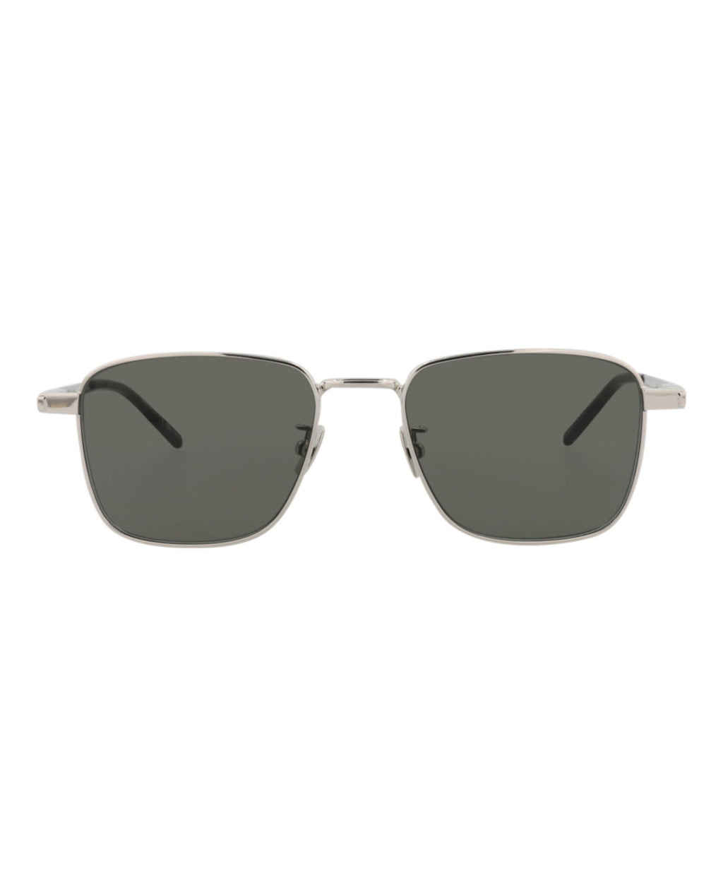 Saint Laurent Unisex Square/Rectangle Silver Silver Grey Fashion Designer Eyewear
