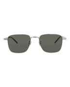 Saint Laurent Unisex Square/Rectangle Silver Silver Grey Fashion Designer Eyewear