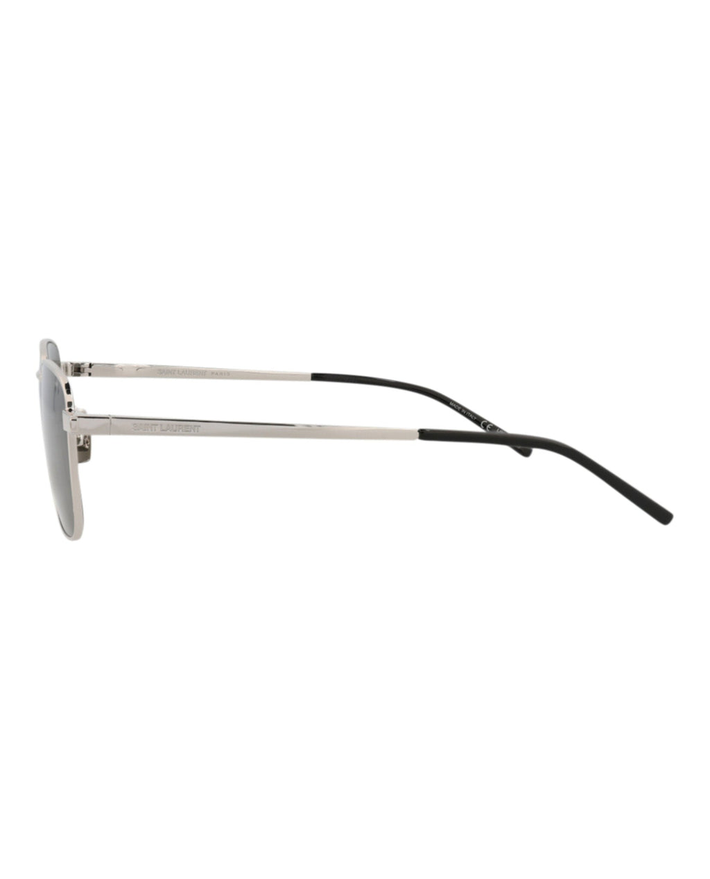 Saint Laurent Unisex Square/Rectangle Silver Silver Grey Fashion Designer Eyewear