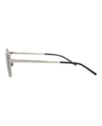 Saint Laurent Unisex Square/Rectangle Silver Silver Grey Fashion Designer Eyewear