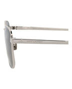 Saint Laurent Unisex Square/Rectangle Silver Silver Grey Fashion Designer Eyewear