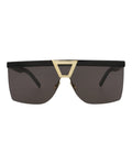 Saint Laurent Womens Shield/Wrap Black Black Black Fashion Designer Eyewear