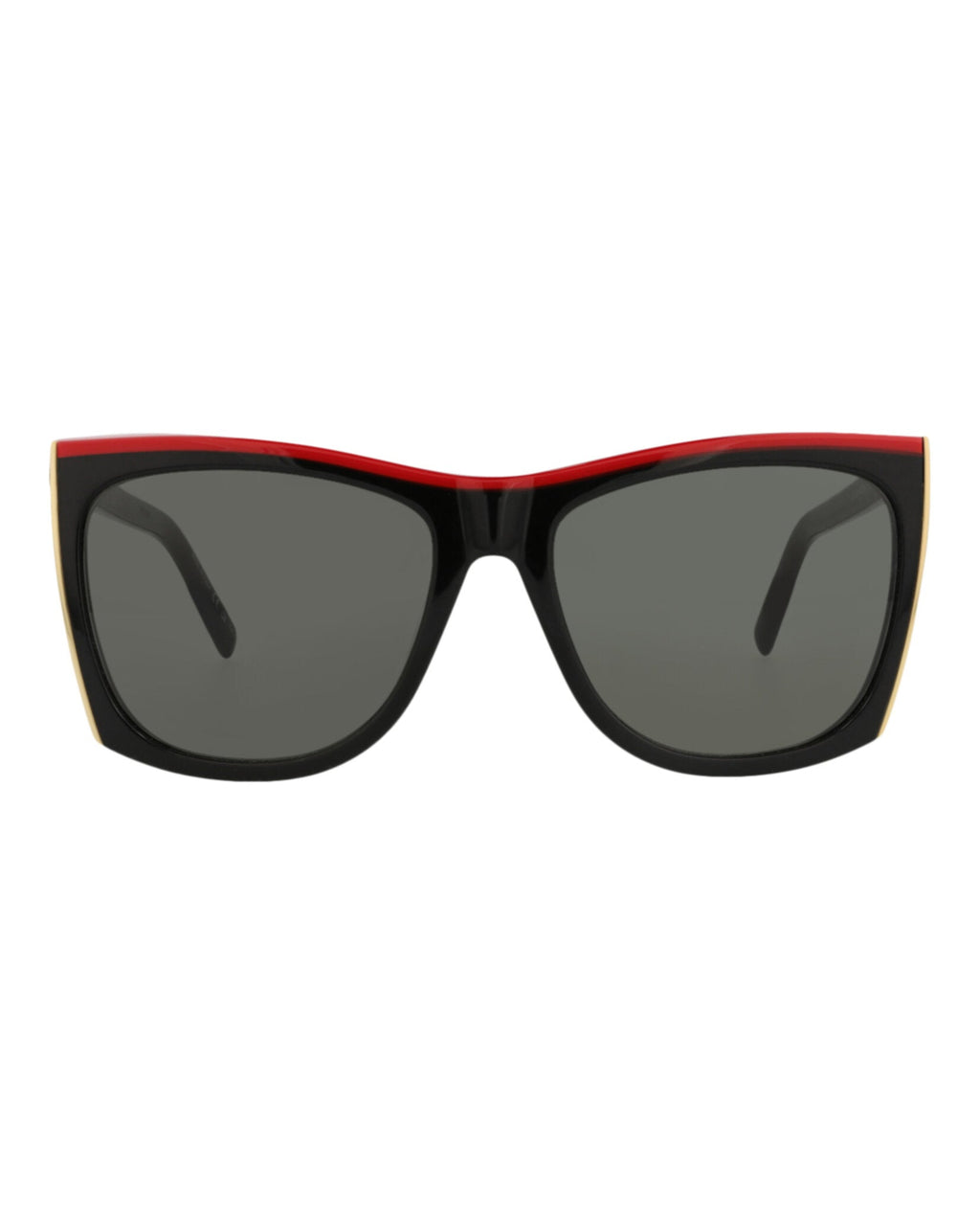 Saint Laurent Womens Square/Rectangle Black Black Grey Fashion Designer Eyewear