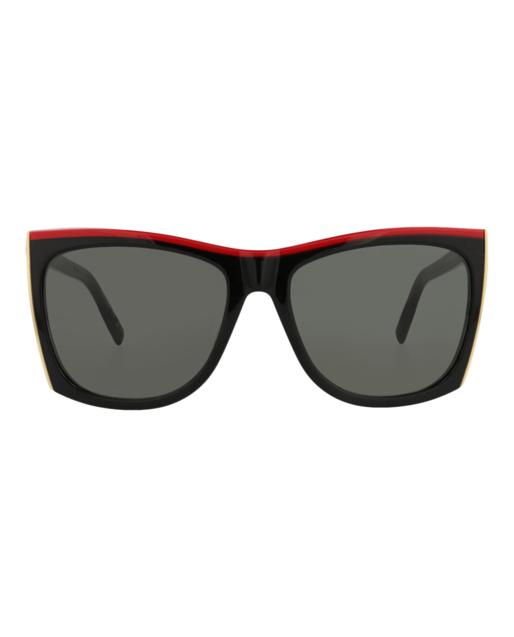 Saint Laurent Womens Square/Rectangle Black Black Grey Fashion Designer Eyewear
