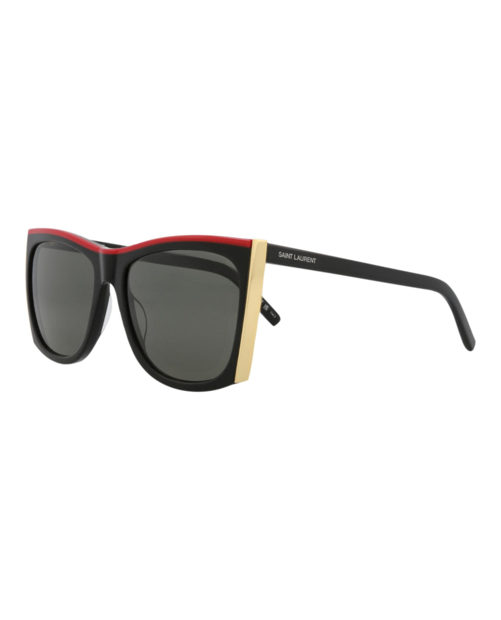 Saint Laurent Womens Square/Rectangle Black Black Grey Fashion Designer Eyewear