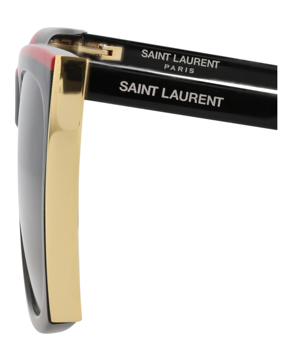 Saint Laurent Womens Square/Rectangle Black Black Grey Fashion Designer Eyewear
