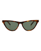 Saint Laurent Womens Cat Eye Havana Havana Green Fashion Designer Eyewear