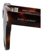 Saint Laurent Unisex Square/Rectangle Havana Havana Green Fashion Designer Eyewear