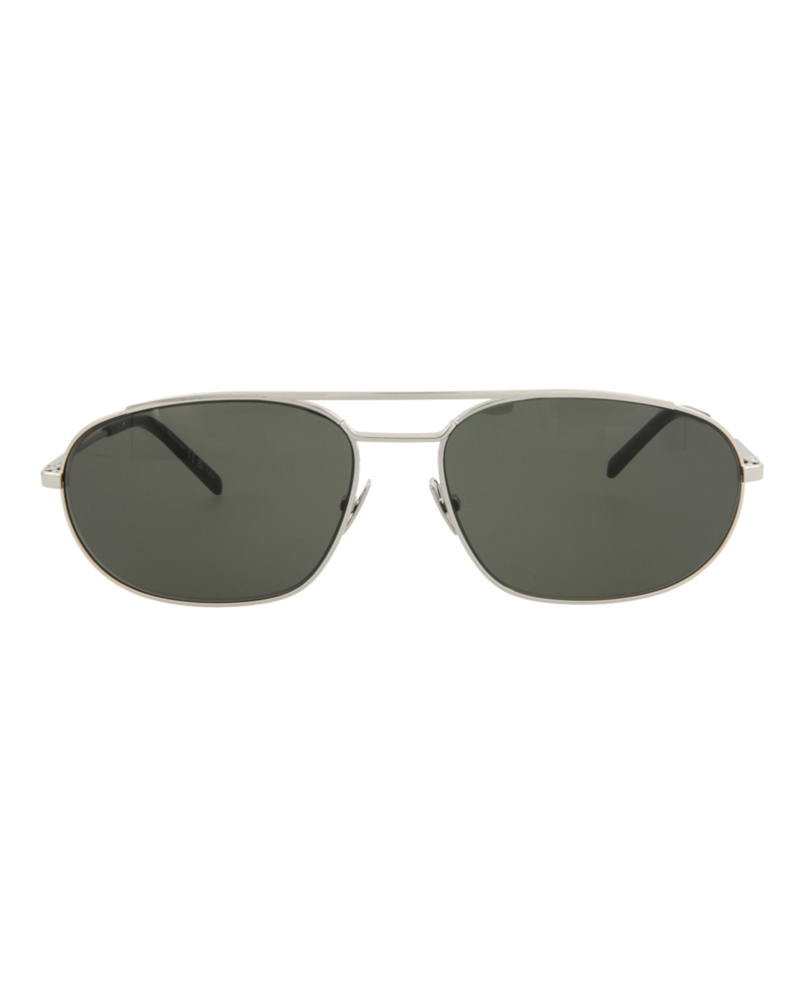 Saint Laurent Mens Round/Oval Silver Silver Grey Fashion Designer Eyewear
