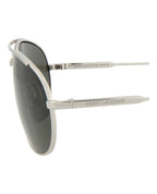 Saint Laurent Mens Round/Oval Silver Silver Grey Fashion Designer Eyewear