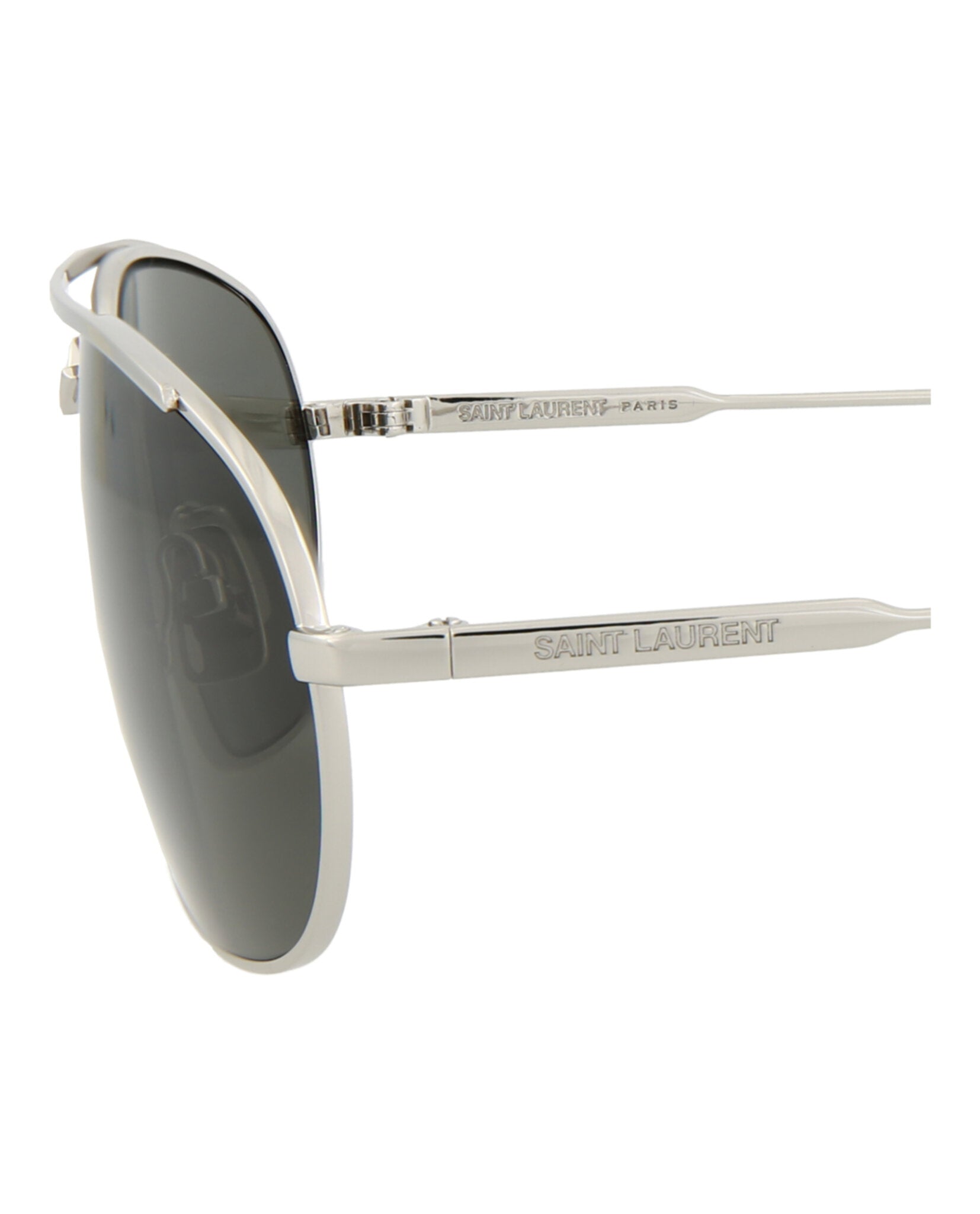 Saint Laurent Mens Round/Oval Silver Silver Grey Fashion Designer Eyewear