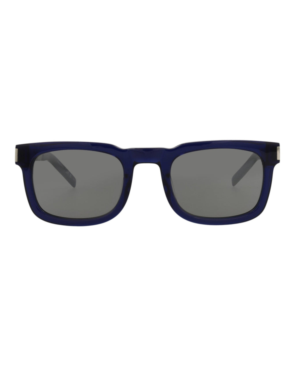 Saint Laurent Unisex Square/Rectangle Blue Silver Silver Fashion Designer Eyewear Blue Silver Silver