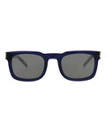 Saint Laurent Unisex Square/Rectangle Blue Silver Silver Fashion Designer Eyewear Blue Silver Silver