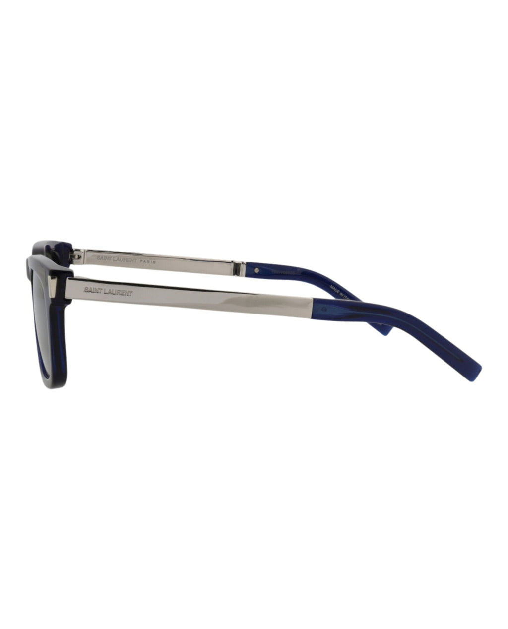 Saint Laurent Unisex Square/Rectangle Blue Silver Silver Fashion Designer Eyewear