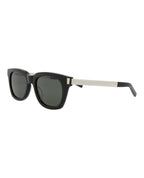 Saint Laurent Unisex Square/Rectangle Black Silver Grey Fashion Designer Eyewear