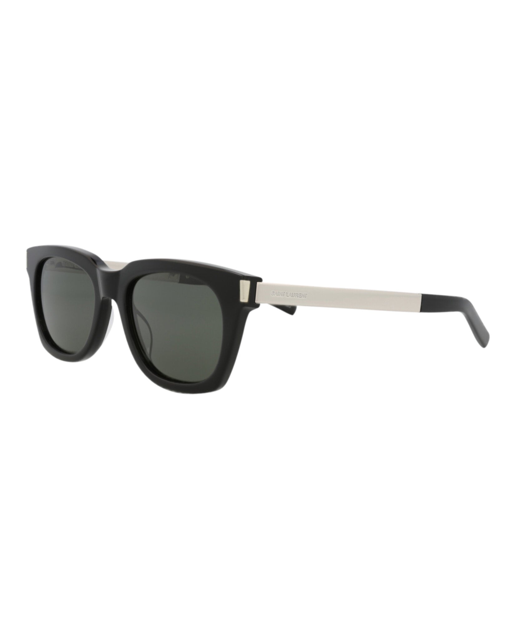 Saint Laurent Unisex Square/Rectangle Black Silver Grey Fashion Designer Eyewear