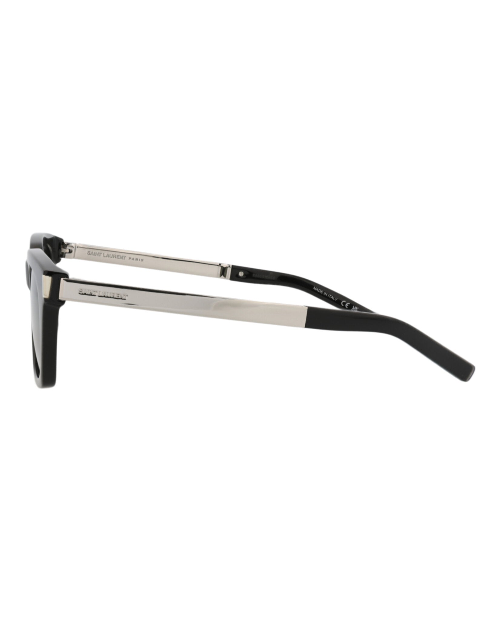 Saint Laurent Unisex Square/Rectangle Black Silver Grey Fashion Designer Eyewear