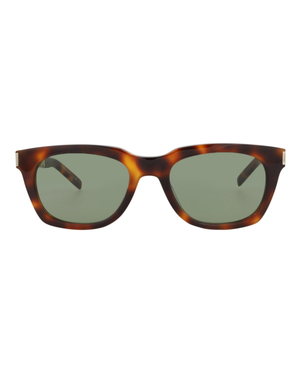 Saint Laurent Unisex Square/Rectangle Havana Gold Green Fashion Designer Eyewear
