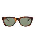 Saint Laurent Unisex Square/Rectangle Havana Gold Green Fashion Designer Eyewear