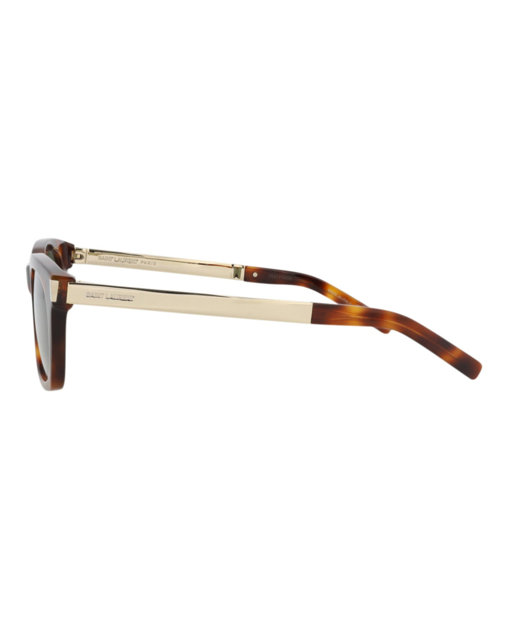 Saint Laurent Unisex Square/Rectangle Havana Gold Green Fashion Designer Eyewear
