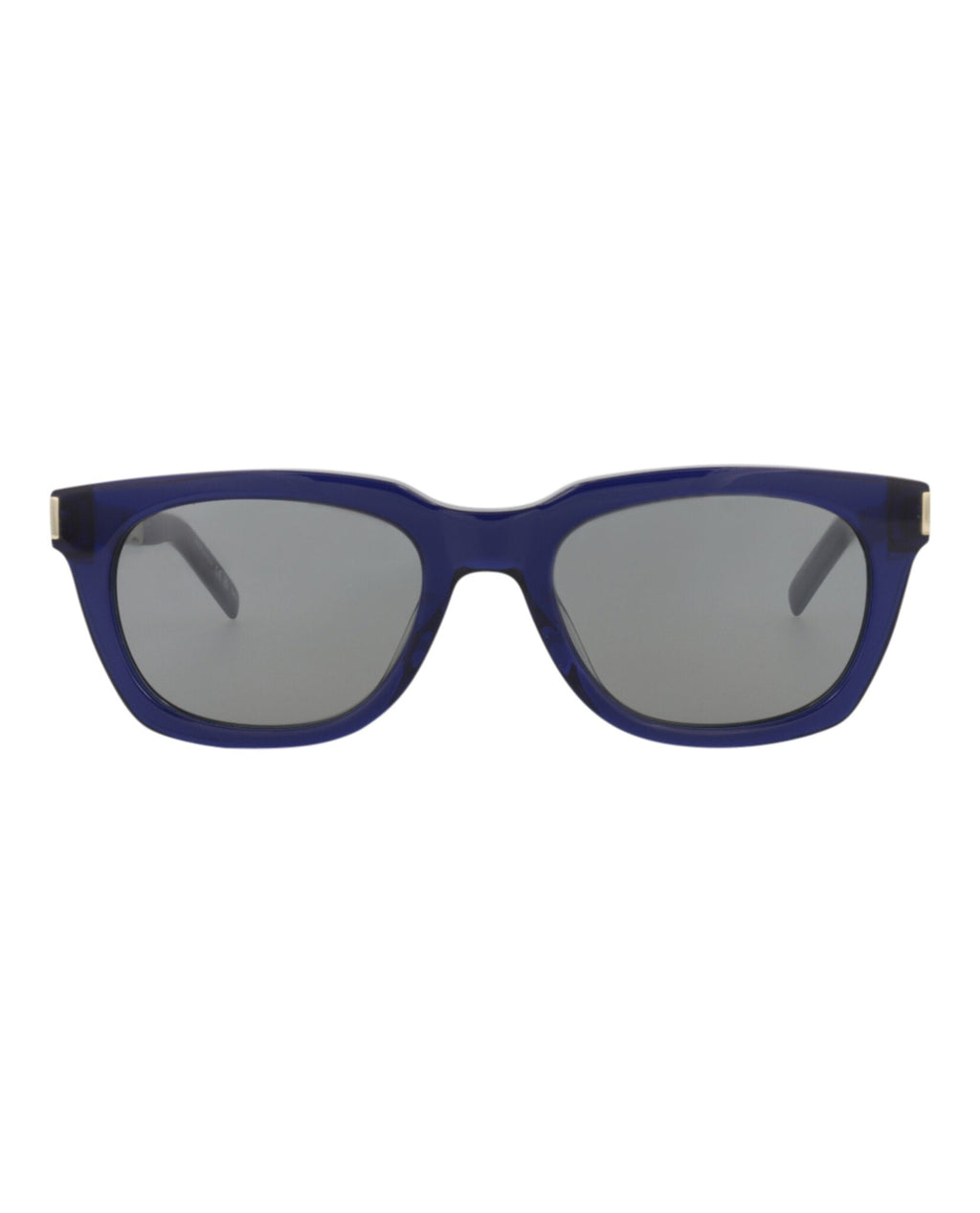 Saint Laurent Unisex Square/Rectangle Blue Silver Silver Fashion Designer Eyewear Blue Silver Silver