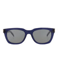 Saint Laurent Unisex Square/Rectangle Blue Silver Silver Fashion Designer Eyewear Blue Silver Silver