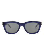 Saint Laurent Unisex Square/Rectangle Blue Silver Silver Fashion Designer Eyewear Blue Silver Silver