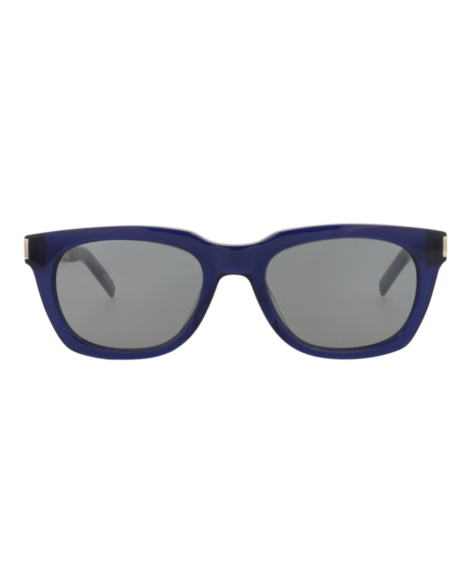 Saint Laurent Unisex Square/Rectangle Blue Silver Silver Fashion Designer Eyewear Blue Silver Silver