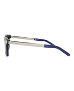 Saint Laurent Unisex Square/Rectangle Blue Silver Silver Fashion Designer Eyewear