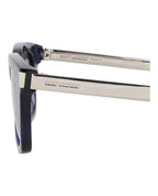 Saint Laurent Unisex Square/Rectangle Blue Silver Silver Fashion Designer Eyewear