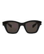 Saint Laurent Unisex Square/Rectangle Black Black Black Fashion Designer Eyewear
