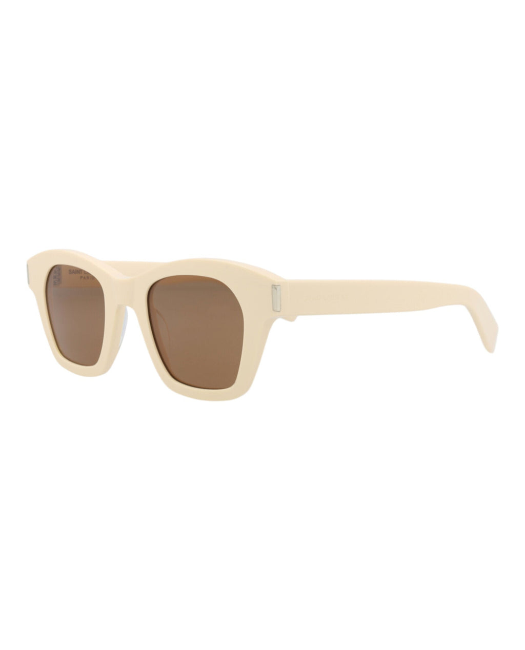 Saint Laurent Unisex Square/Rectangle Ivory Ivory Brown Fashion Designer Eyewear