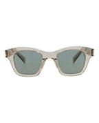 Saint Laurent Unisex Square/Rectangle Beige Beige Green Fashion Designer Eyewear Beige Beige Green