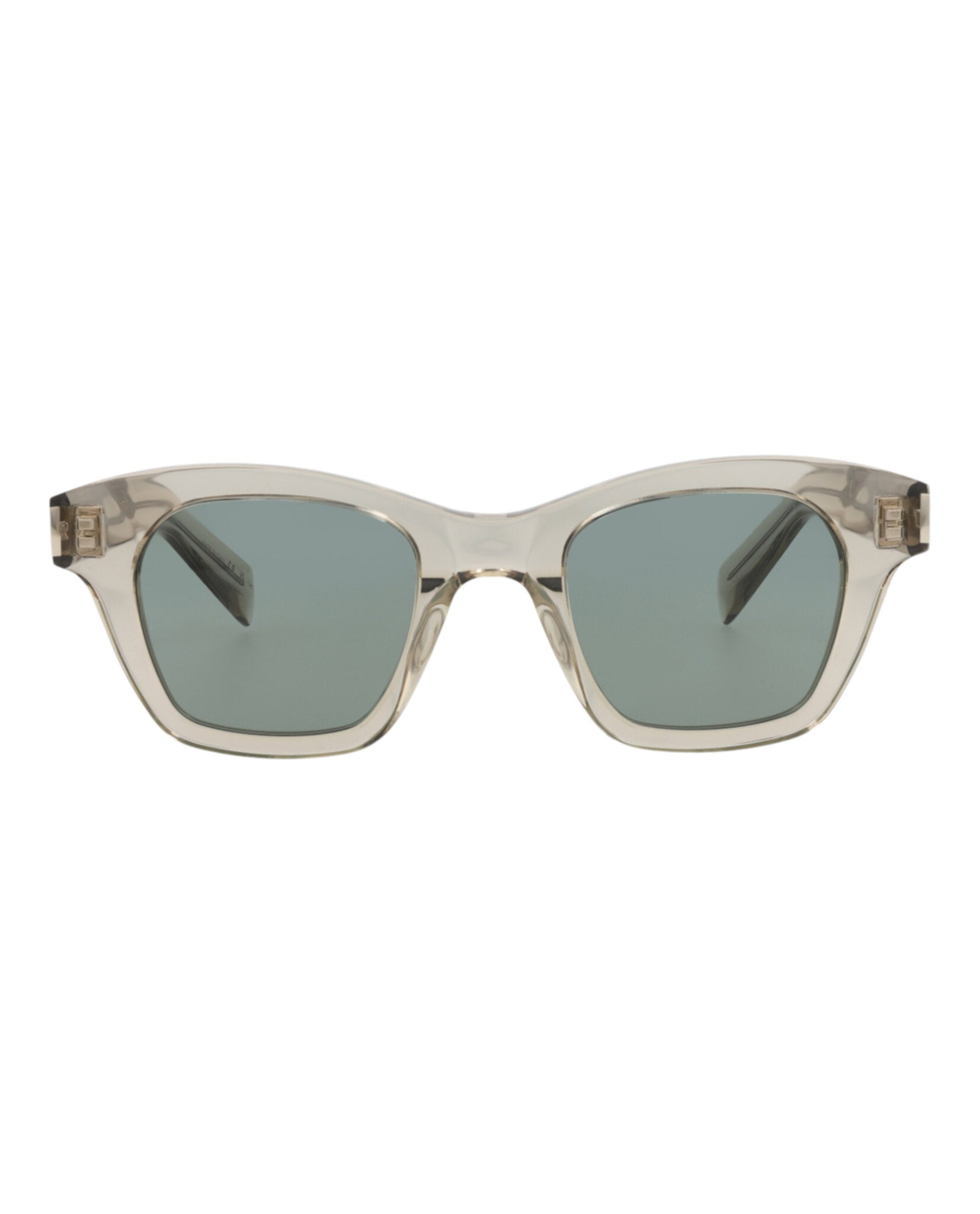 Saint Laurent Unisex Square/Rectangle Beige Beige Green Fashion Designer Eyewear Beige Beige Green
