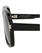 Saint Laurent Mens Aviator Black Black Black Fashion Designer Eyewear