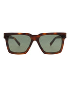 Saint Laurent Unisex Square/Rectangle Havana Havana Green Fashion Designer Eyewear