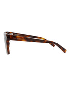 Saint Laurent Unisex Square/Rectangle Havana Havana Green Fashion Designer Eyewear