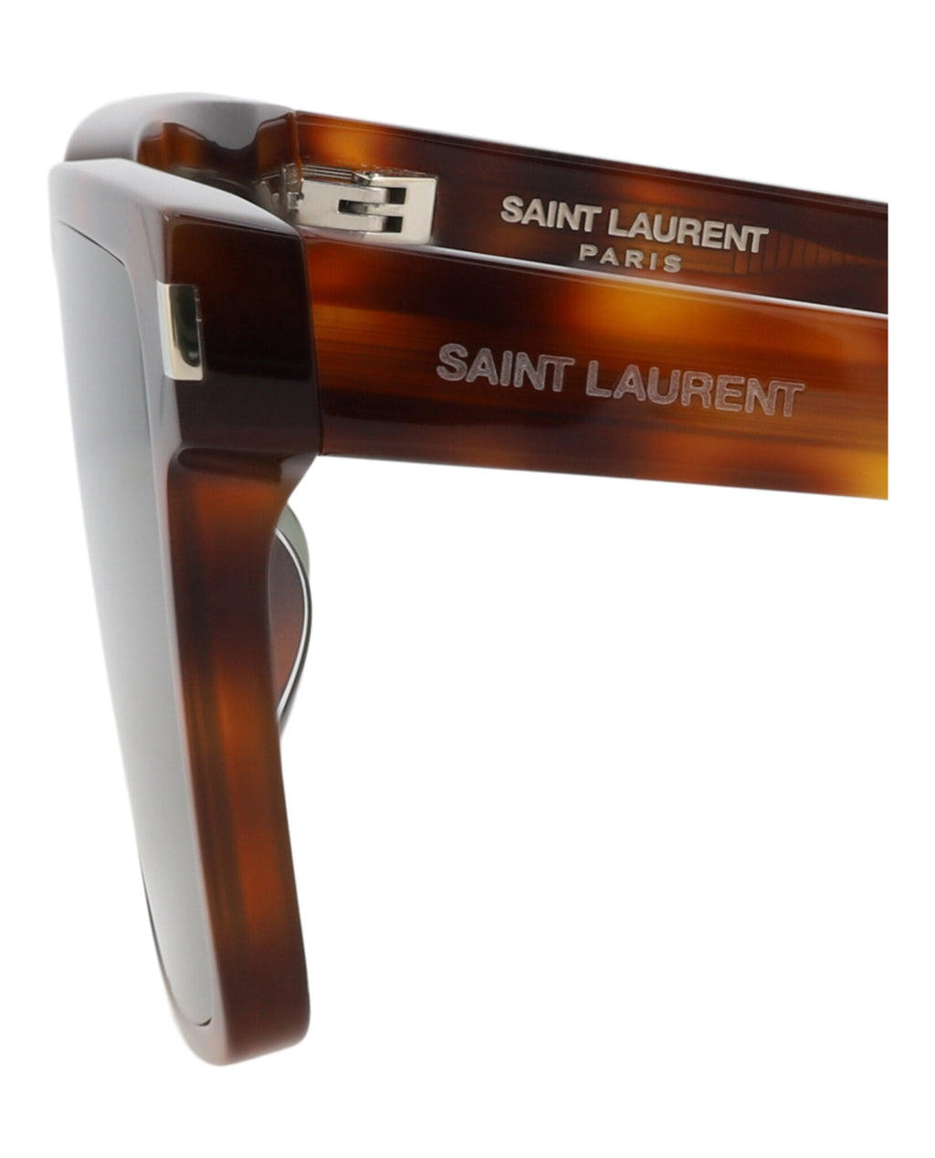 Saint Laurent Unisex Square/Rectangle Havana Havana Green Fashion Designer Eyewear