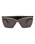 Saint Laurent Womens Shield/Wrap Black Black Black Fashion Designer Eyewear