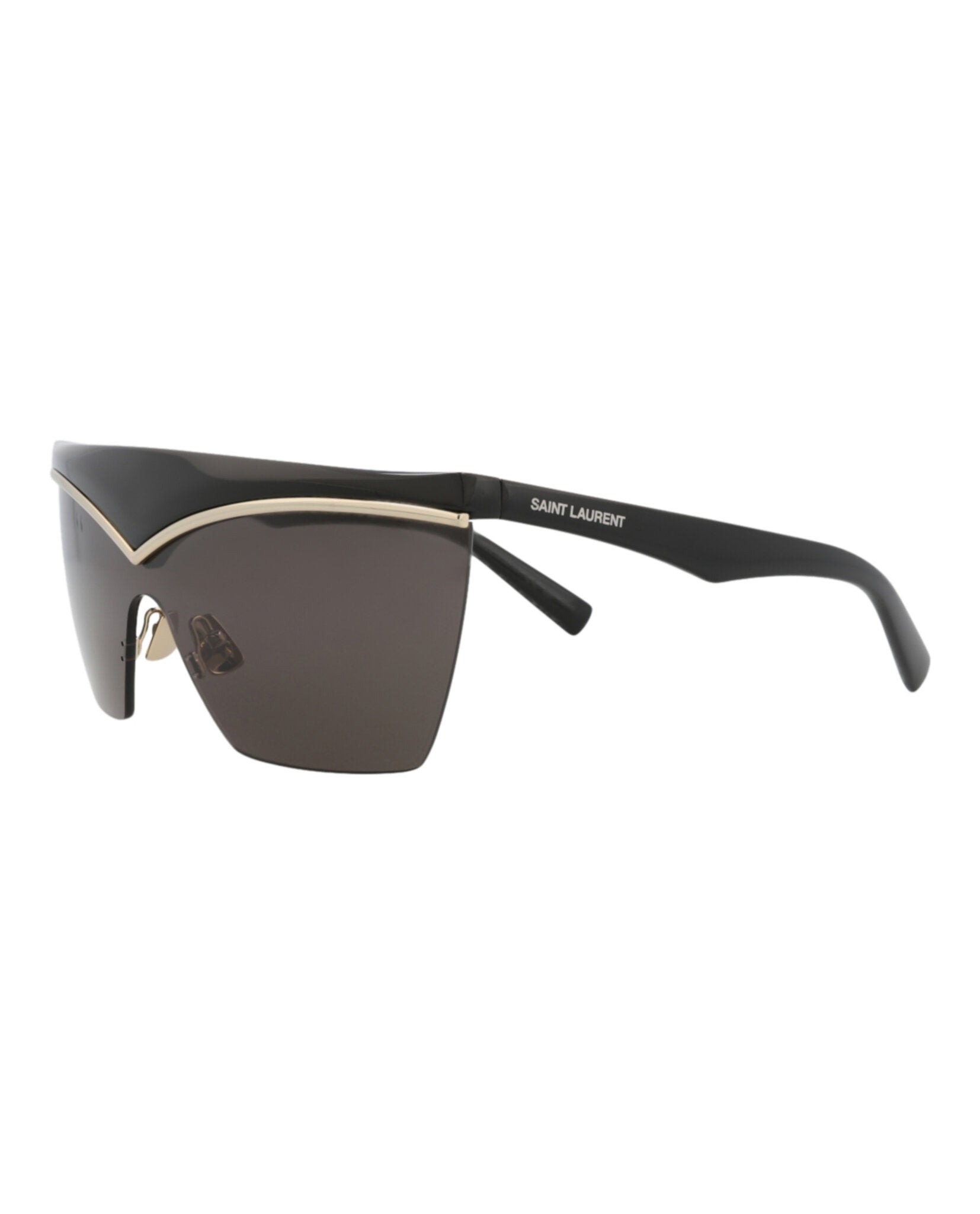 Saint Laurent Womens Shield/Wrap Black Black Black Fashion Designer Eyewear