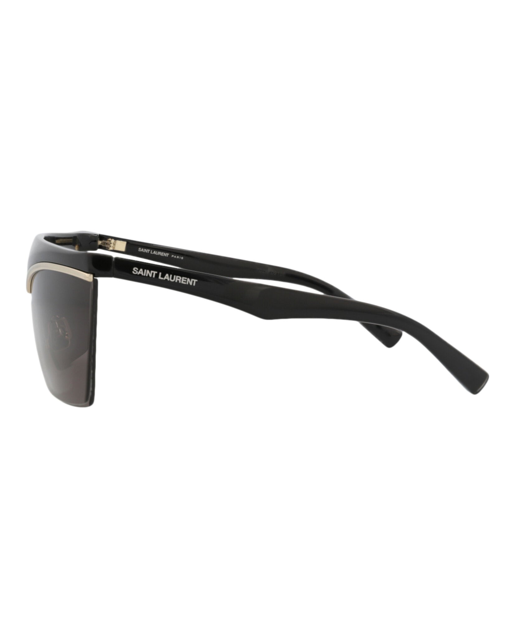 Saint Laurent Womens Shield/Wrap Black Black Black Fashion Designer Eyewear