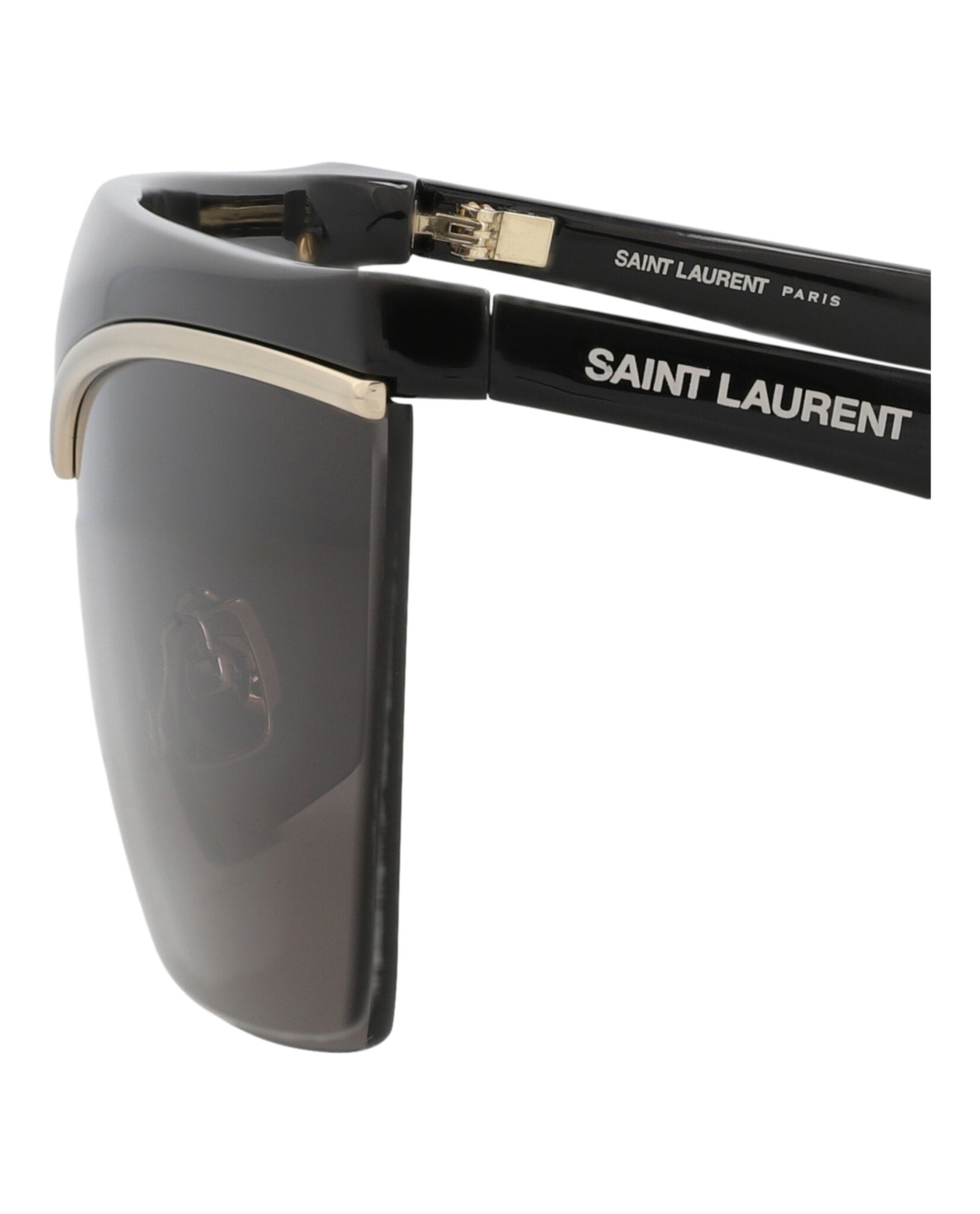 Saint Laurent Womens Shield/Wrap Black Black Black Fashion Designer Eyewear