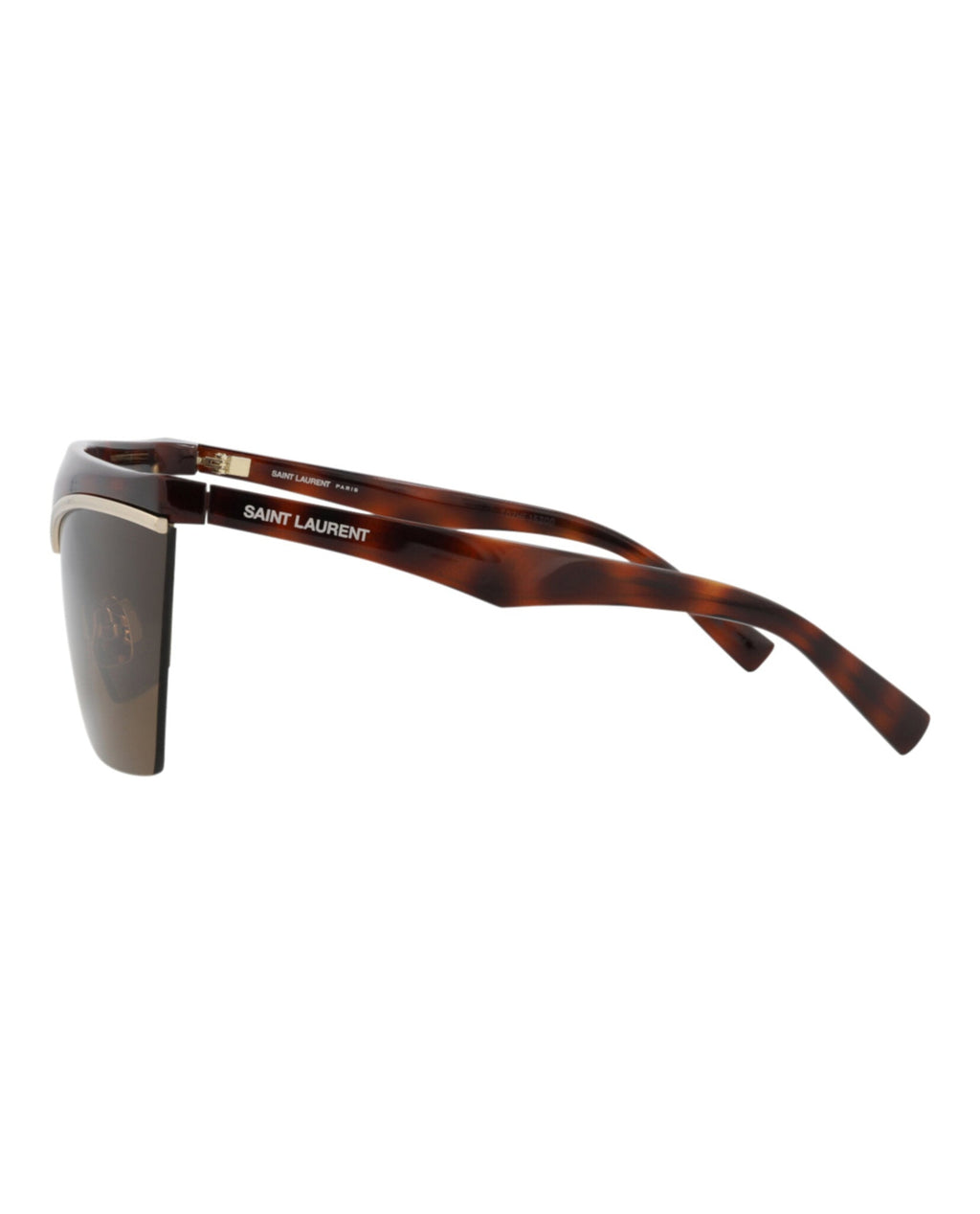 Saint Laurent Womens Shield/Wrap Havana Havana Brown Fashion Designer Eyewear